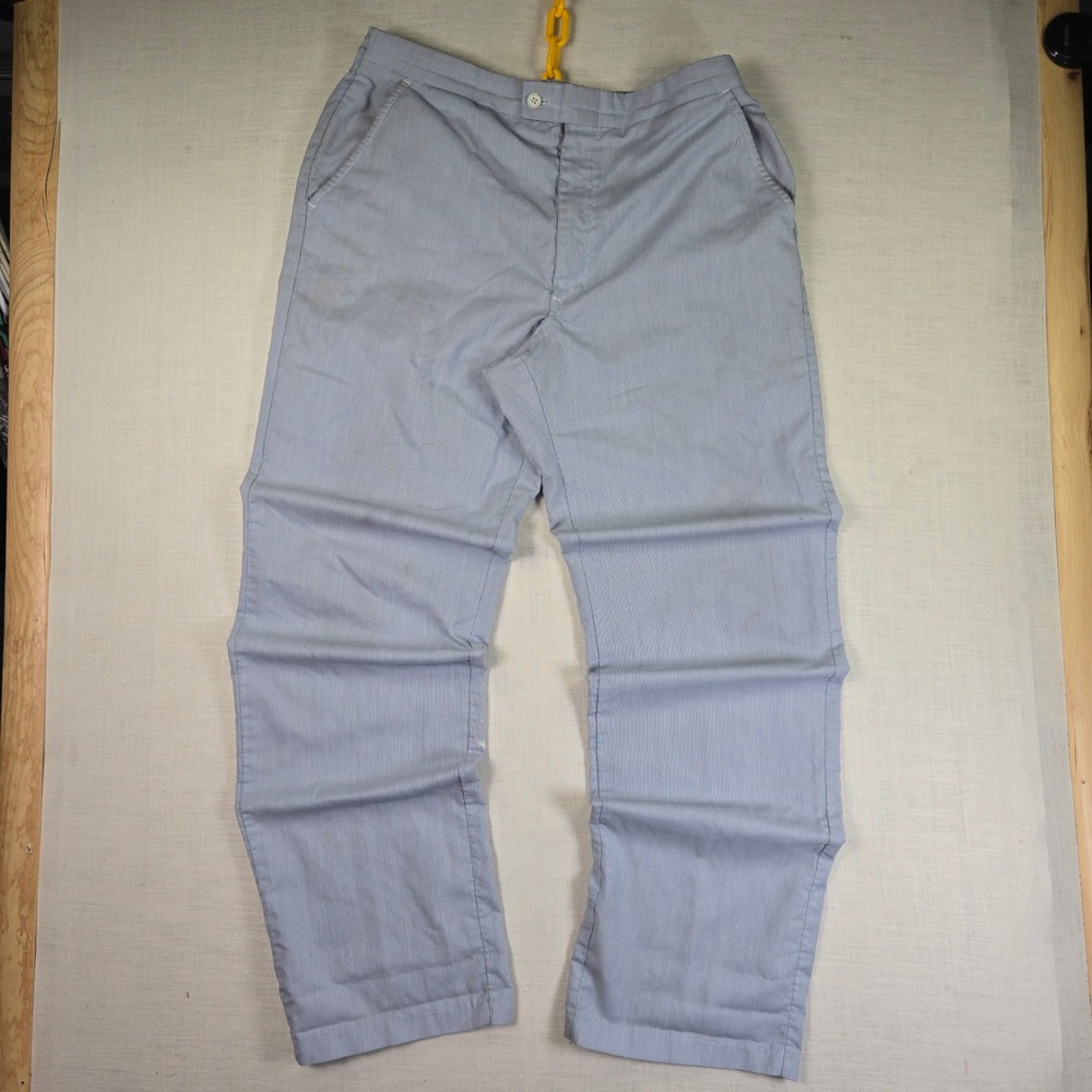VTG Arnold Palmer Seersucker Pants Men 34 Blue White Striped Distressed Golf USA